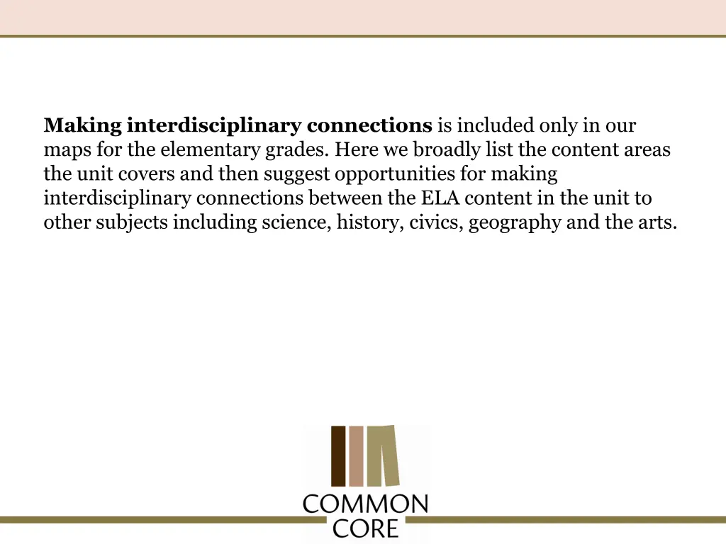 making interdisciplinary connections is included