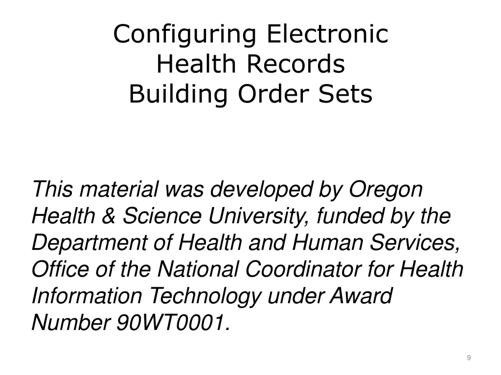 configuring electronic health records building