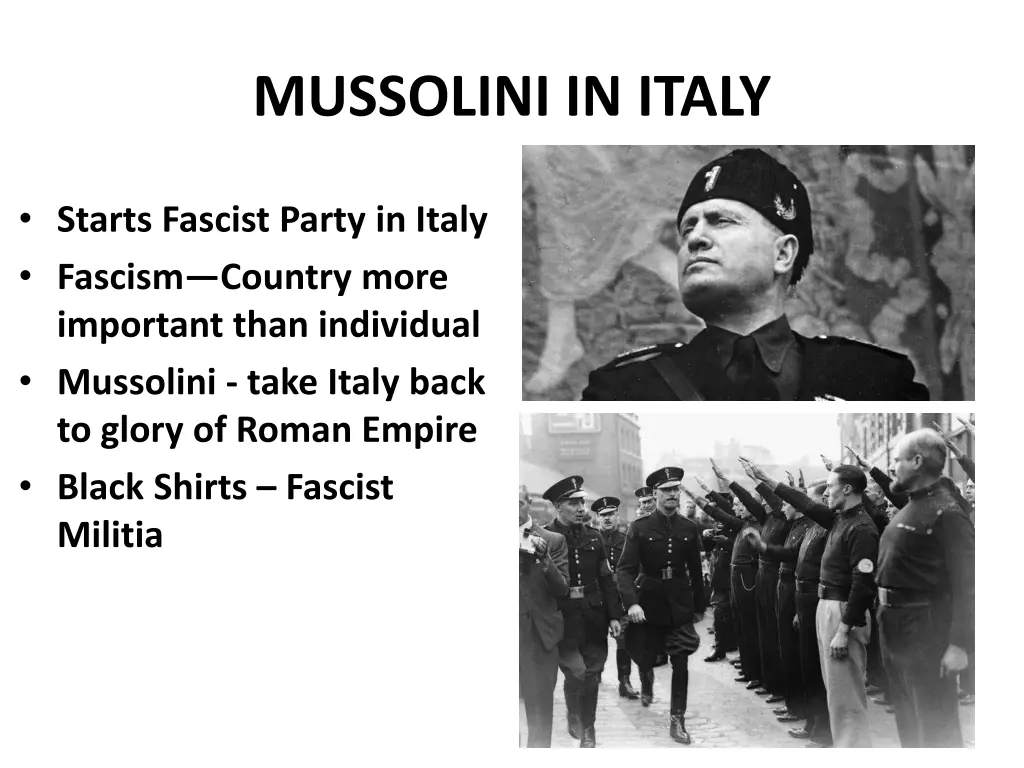 mussolini in italy