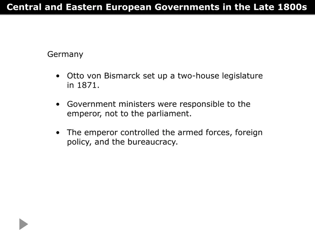 central and eastern european governments