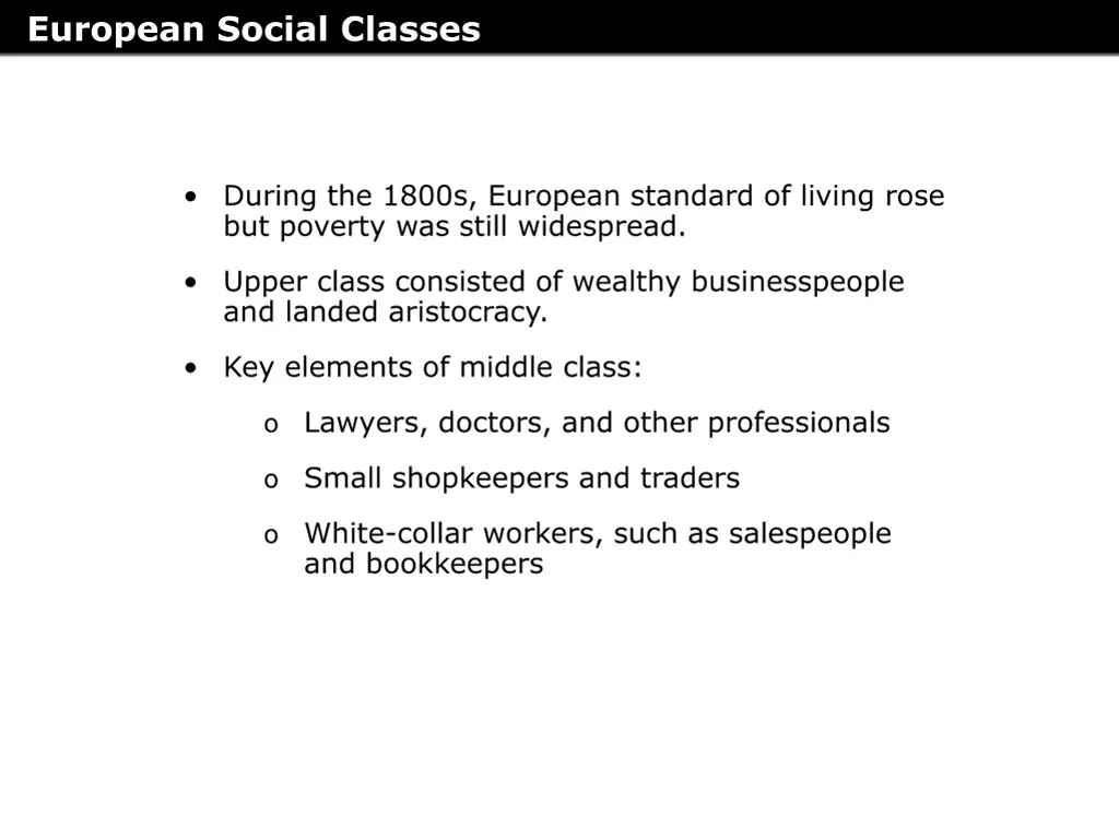 european social classes