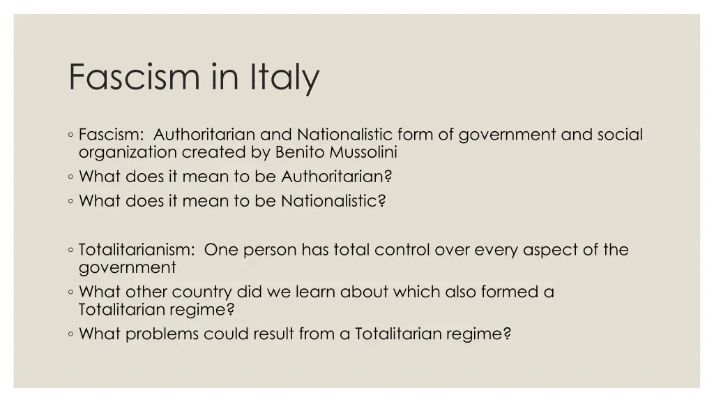 fascism in italy