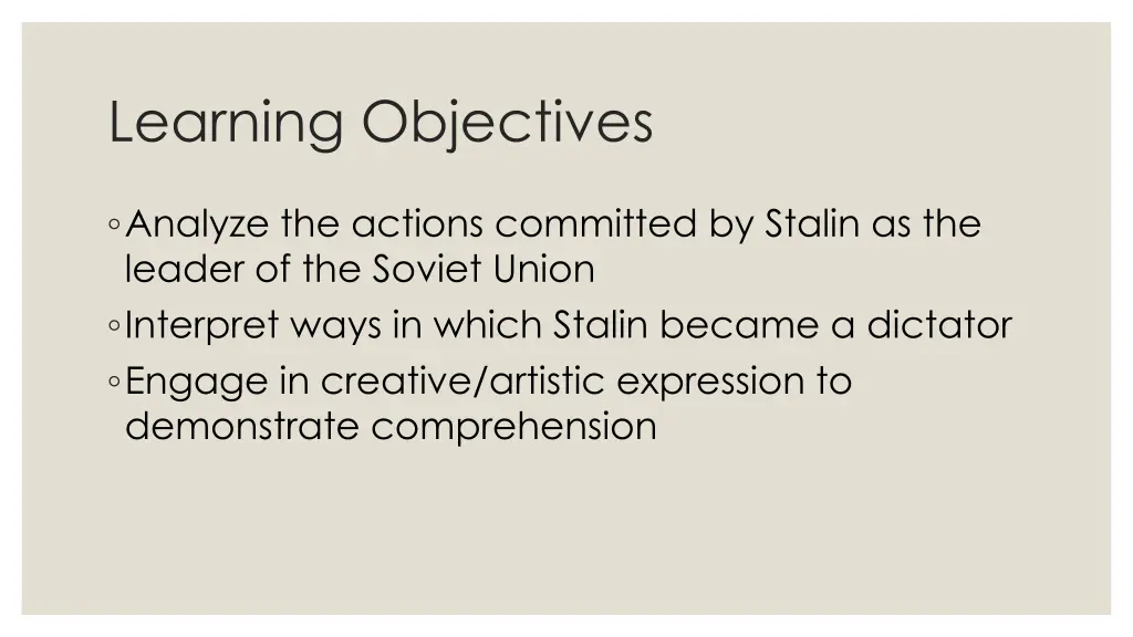 learning objectives 1