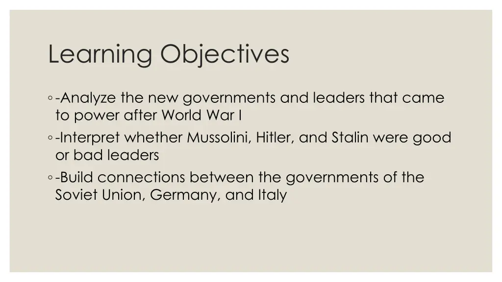 learning objectives 2