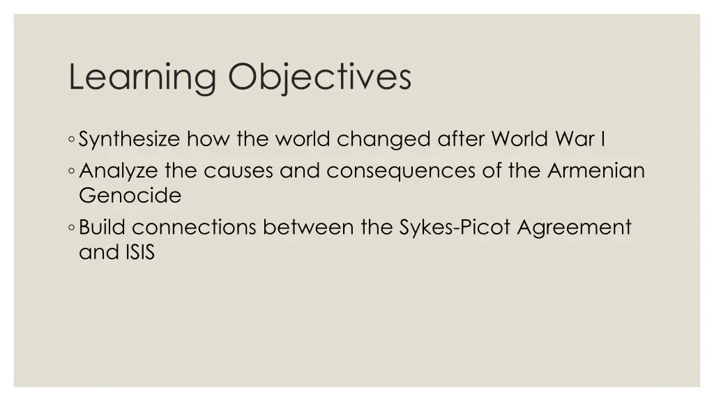 learning objectives