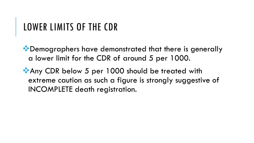 lower limits of the cdr