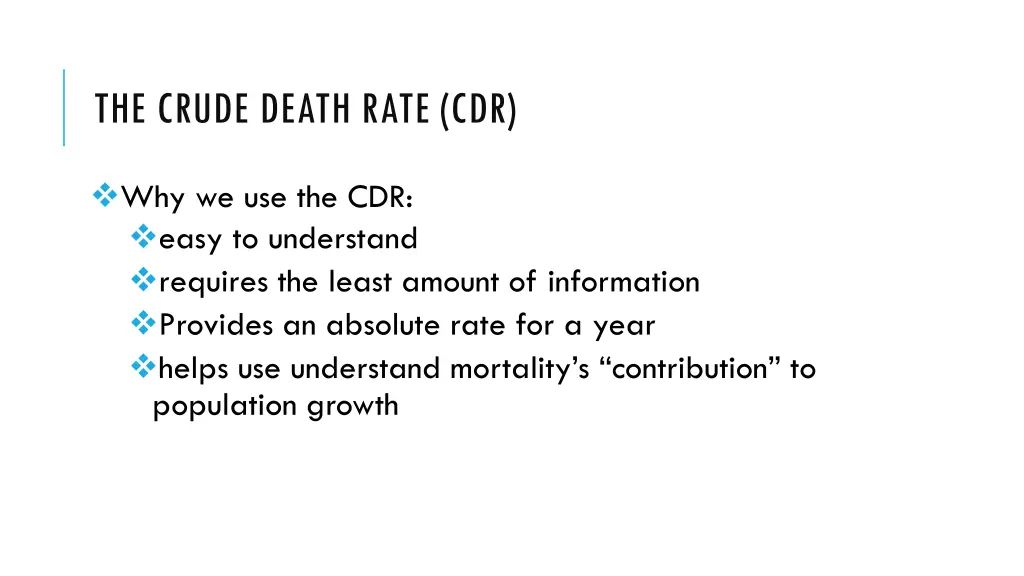 the crude death rate cdr 1