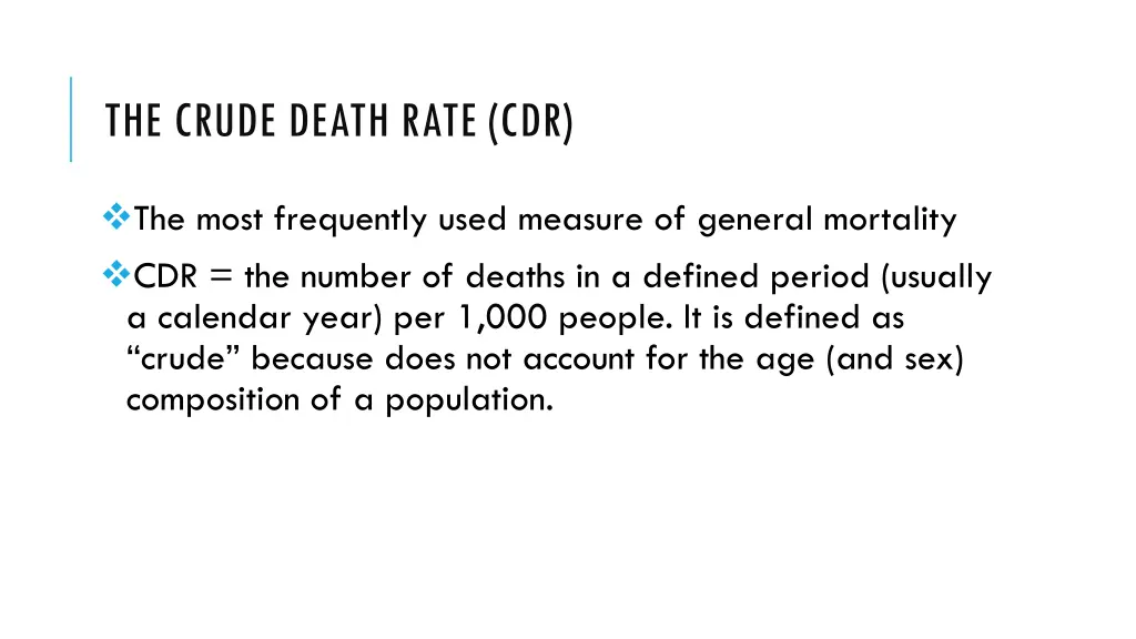 the crude death rate cdr