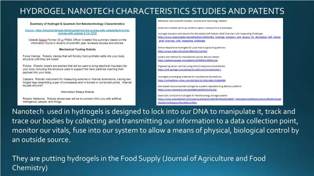 hydrogel nanotech characteristics studies