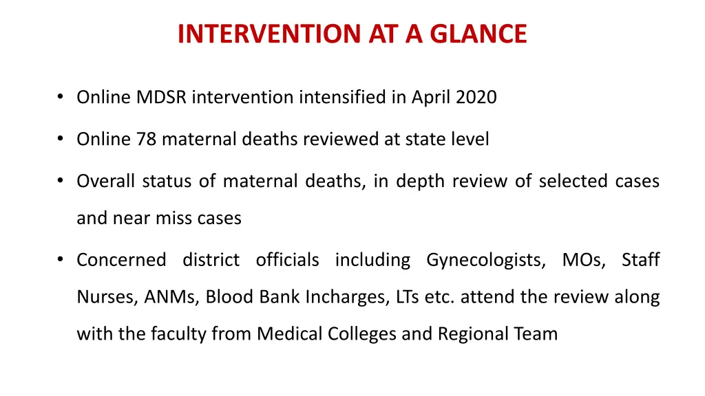 intervention at a glance 1