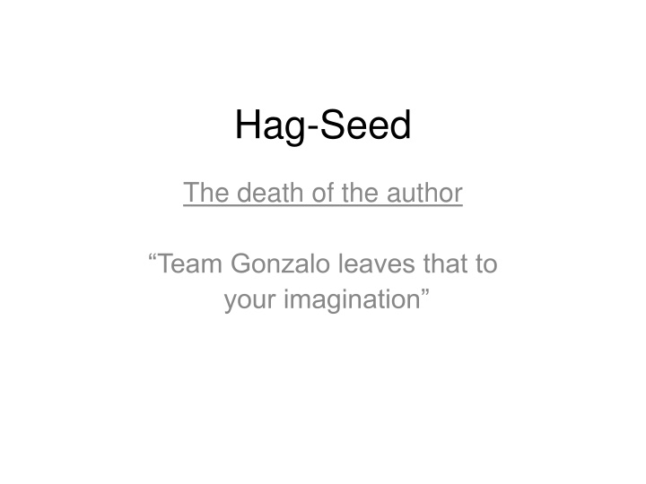 hag seed