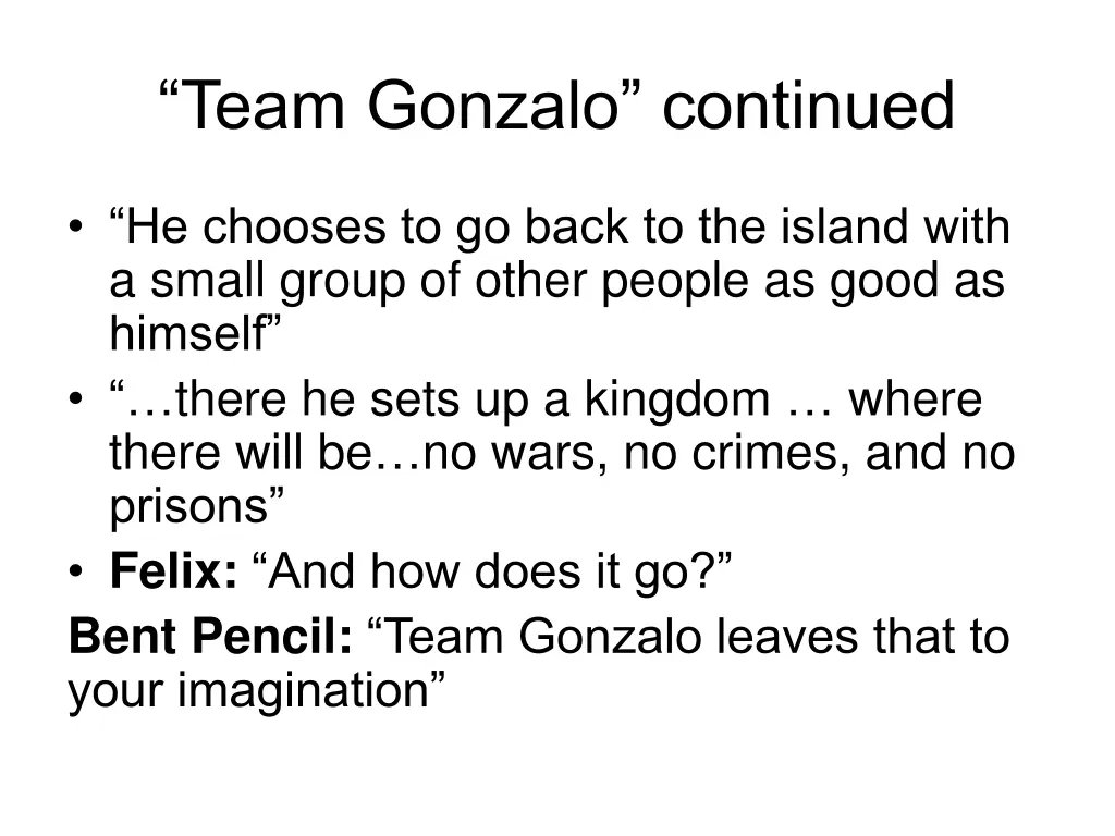 team gonzalo continued