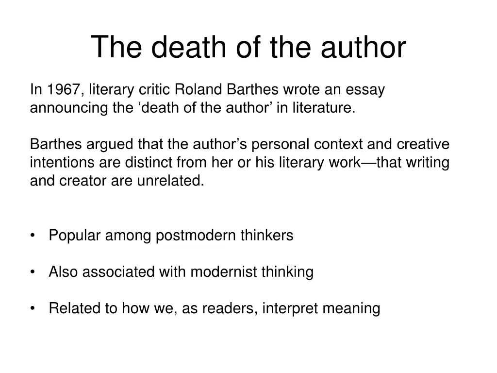 the death of the author