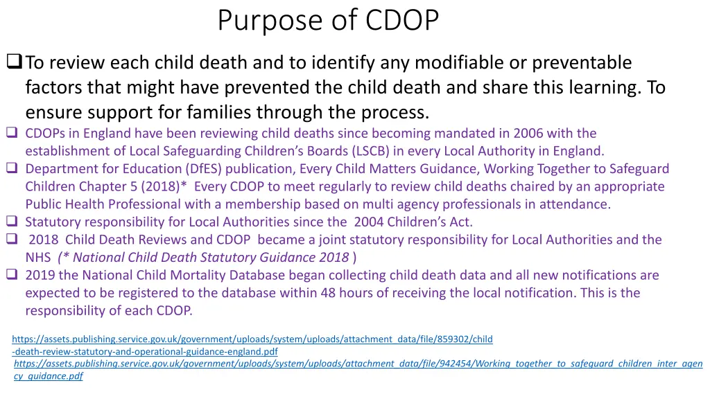 purpose of cdop