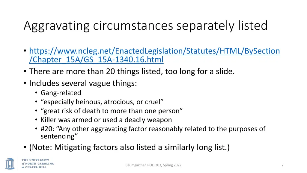 aggravating circumstances separately listed