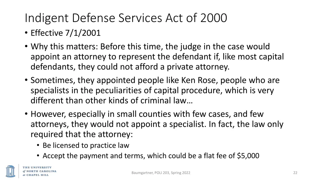 indigent defense services act of 2000 effective