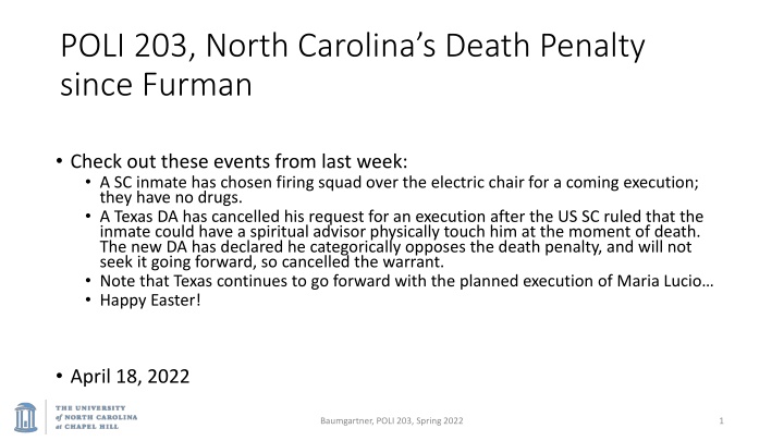 poli 203 north carolina s death penalty since