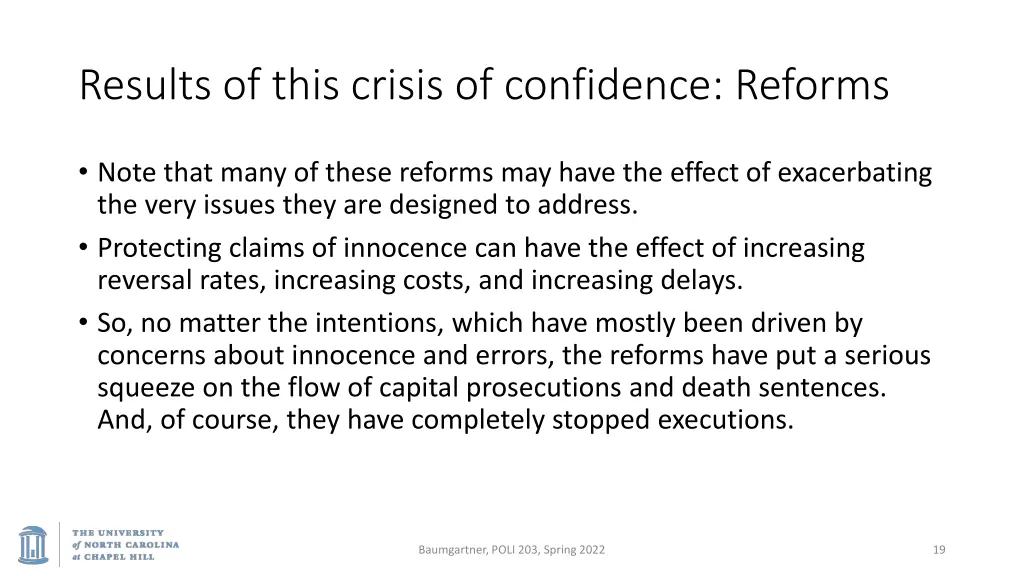 results of this crisis of confidence reforms