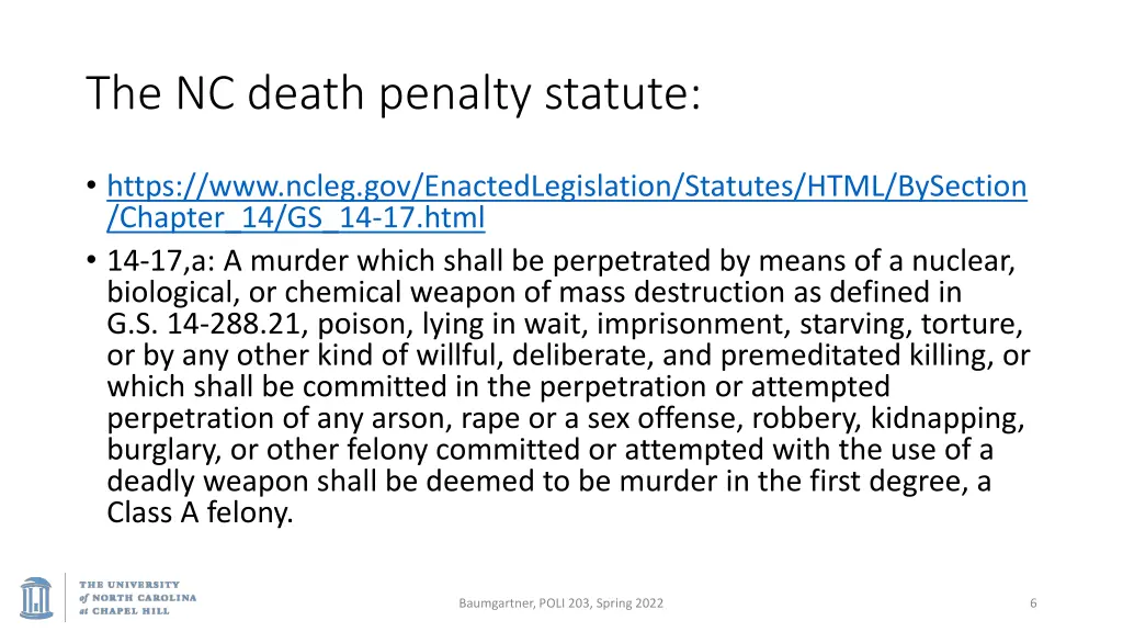 the nc death penalty statute