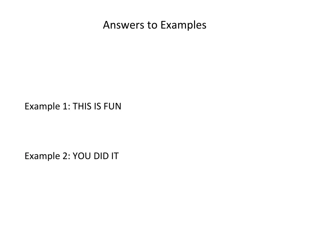 answers to examples