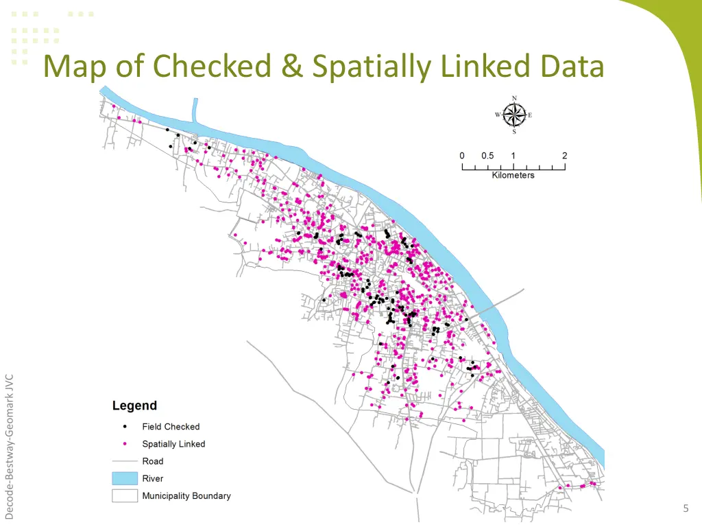 map of checked spatially linked data