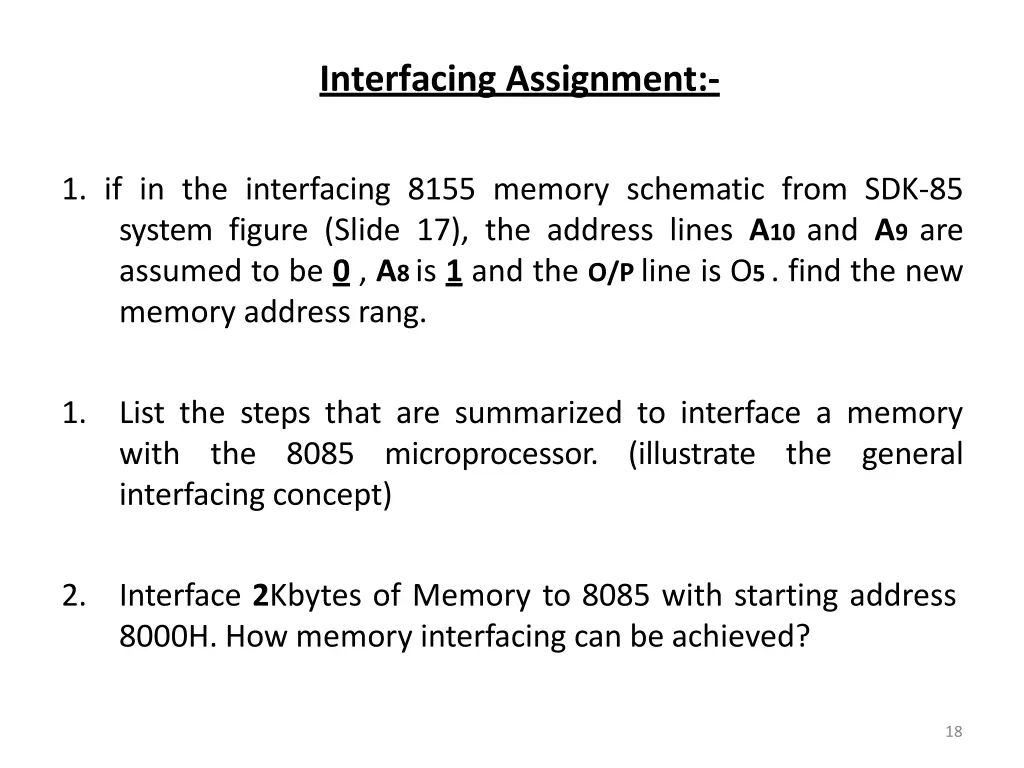 interfacing assignment