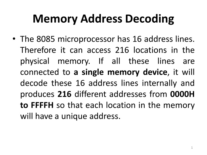 memory address decoding