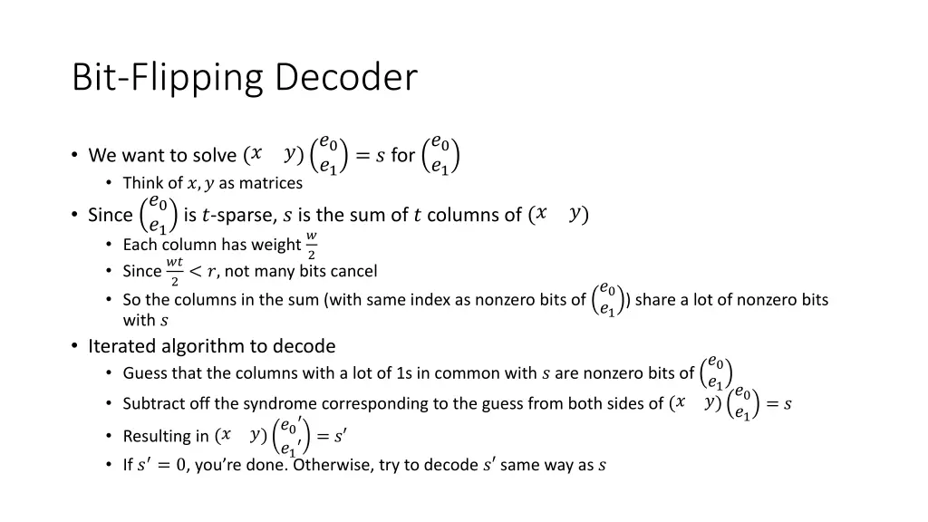 bit flipping decoder