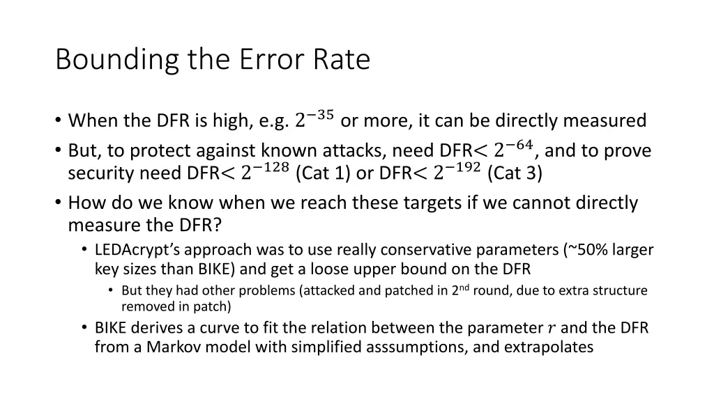 bounding the error rate