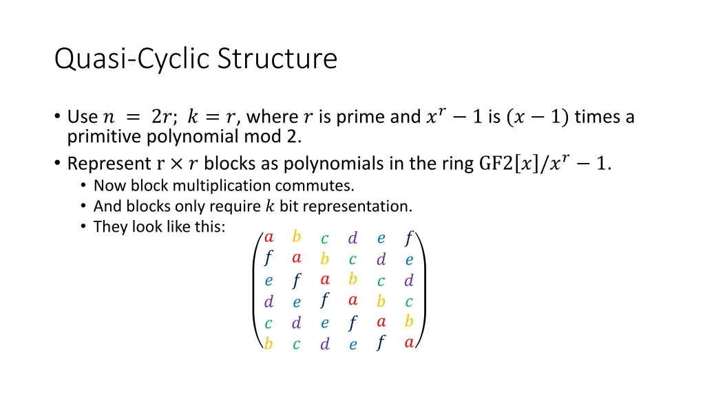 quasi cyclic structure