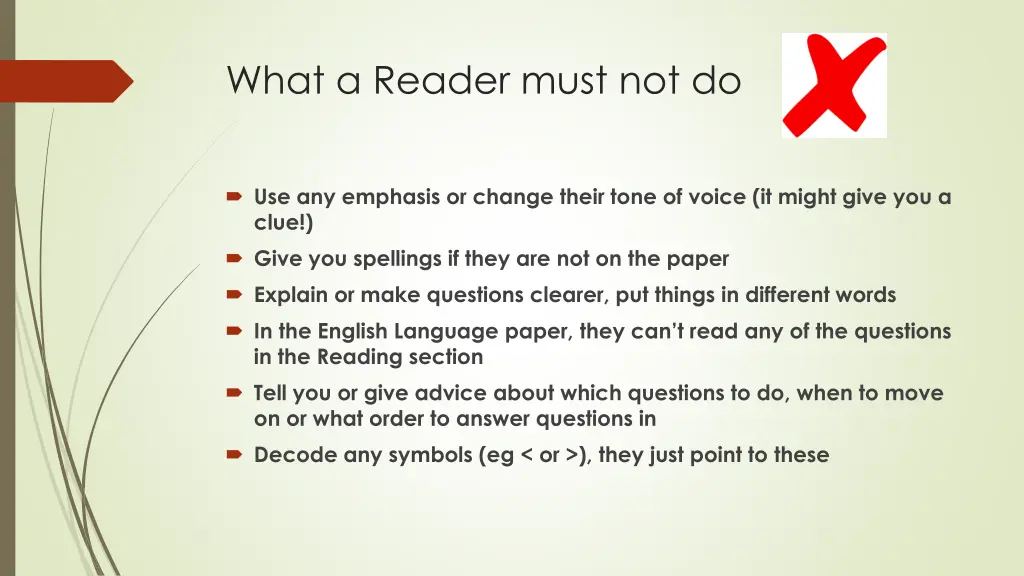 what a reader must not do