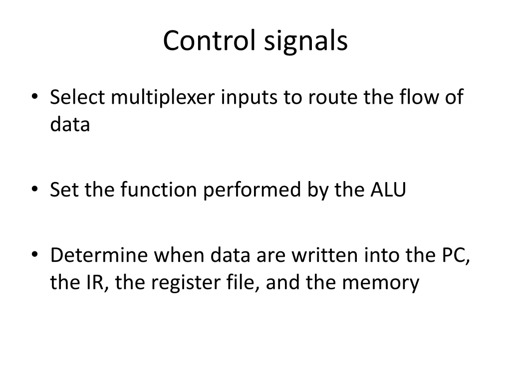 control signals