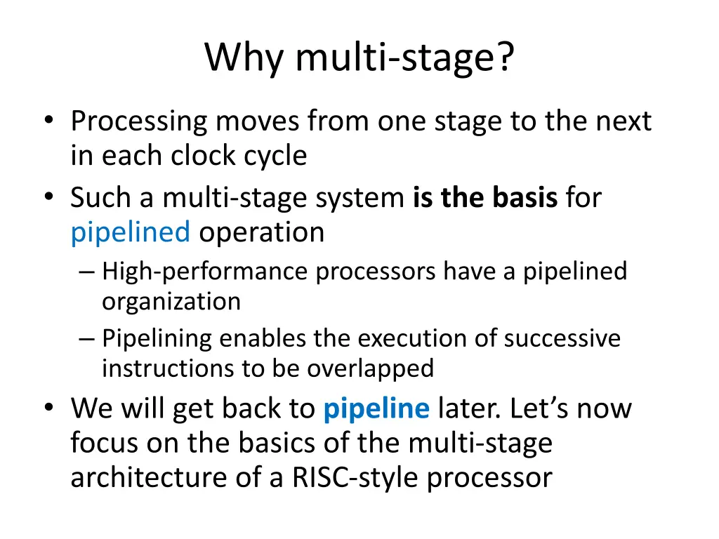 why multi stage