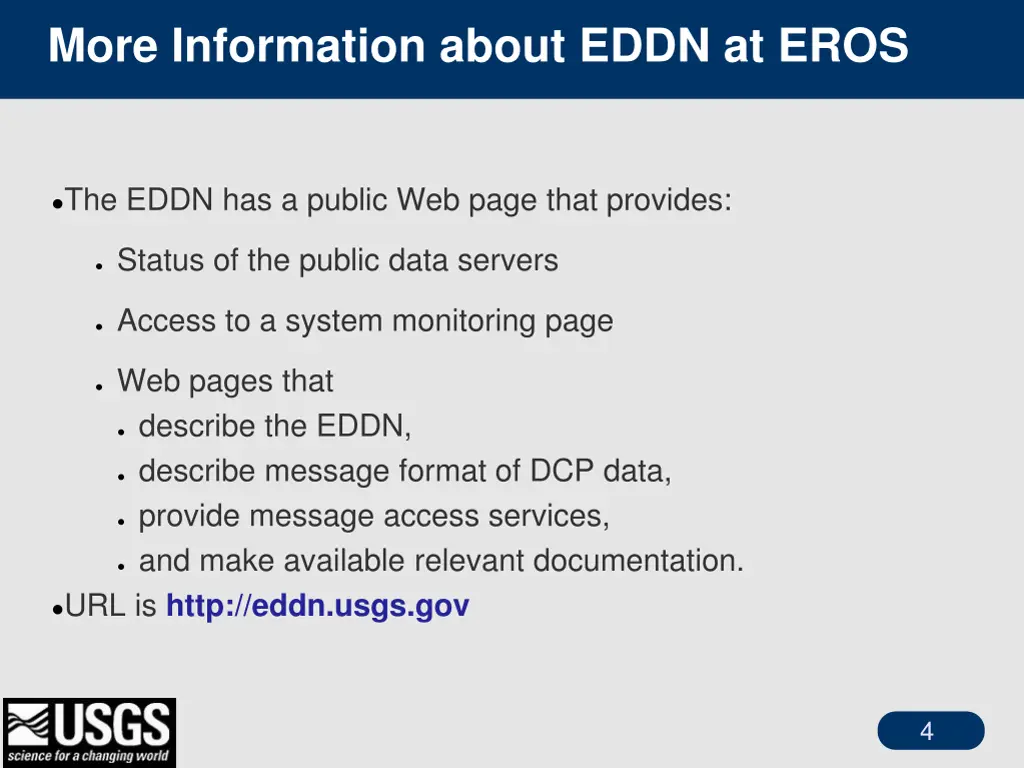 more information about eddn at eros