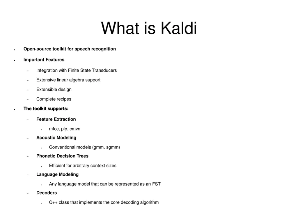 what is kaldi