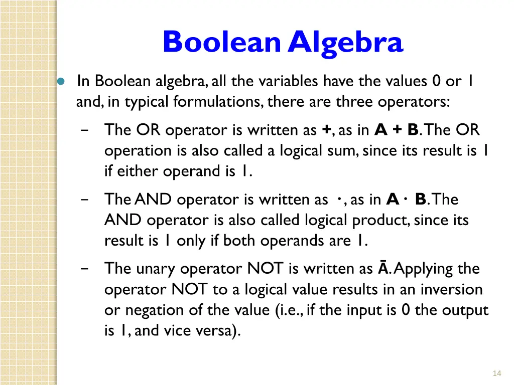 boolean algebra