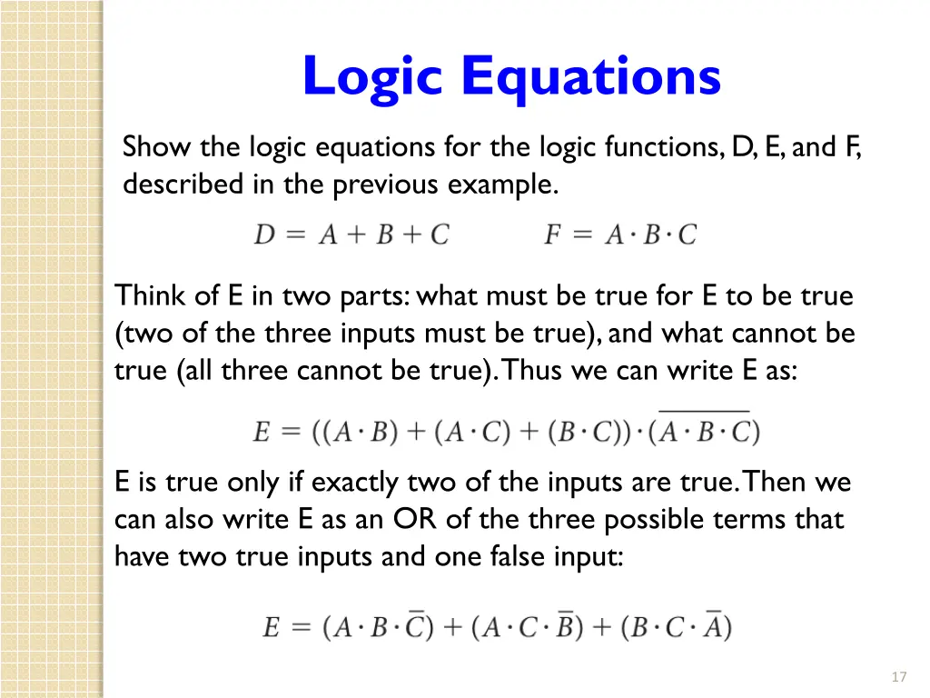 logic equations