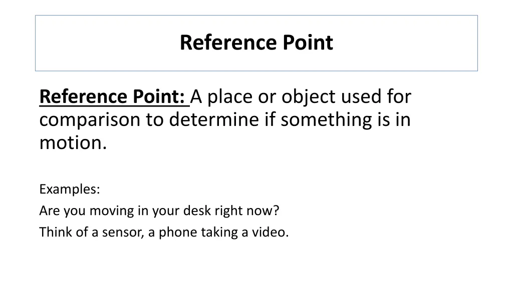 reference point