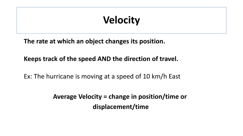 velocity