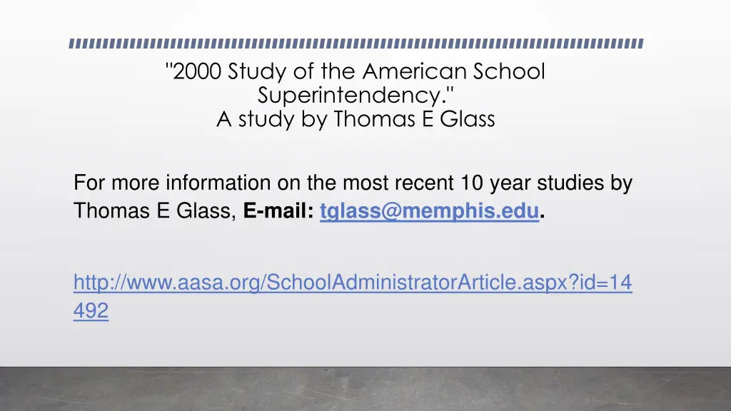 2000 study of the american school superintendency 1