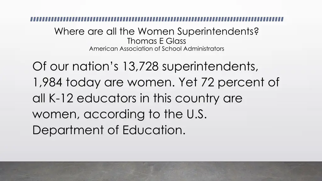 where are all the women superintendents thomas