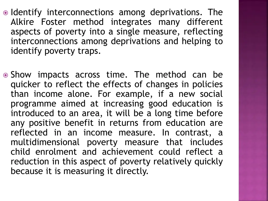 identify interconnections among deprivations