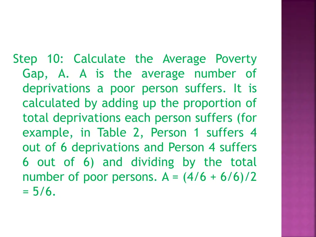 step 10 calculate the average poverty