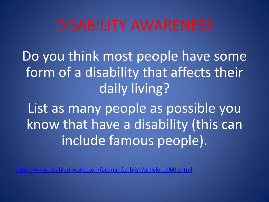 disability awareness