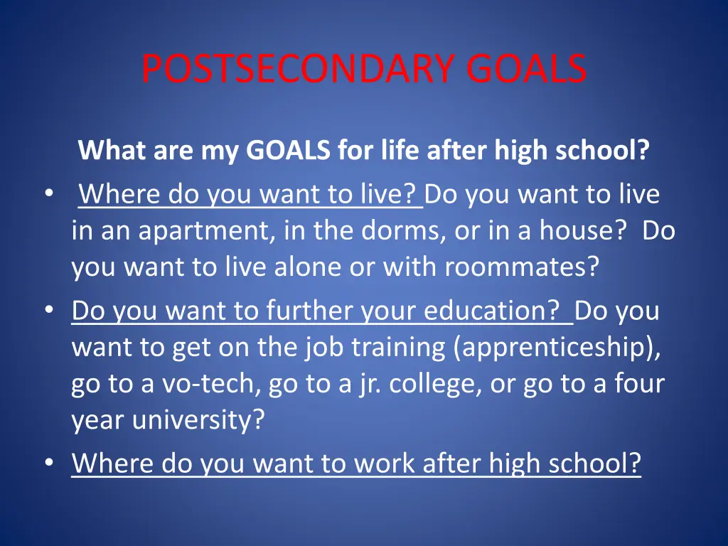 postsecondary goals 1