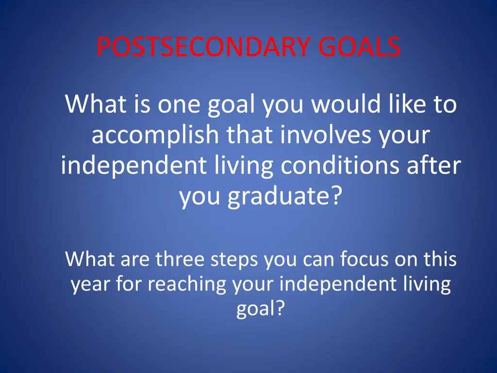 postsecondary goals 4