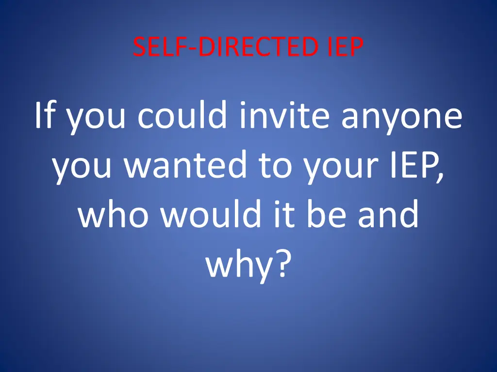 self directed iep 1