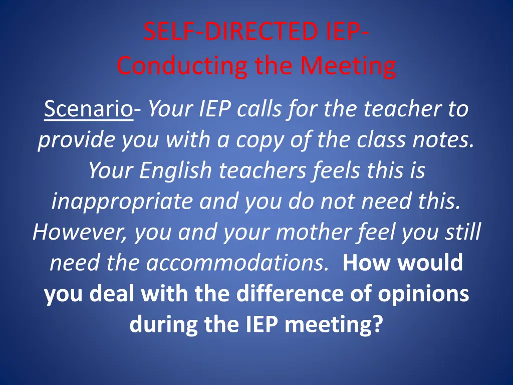 self directed iep conducting the meeting 1