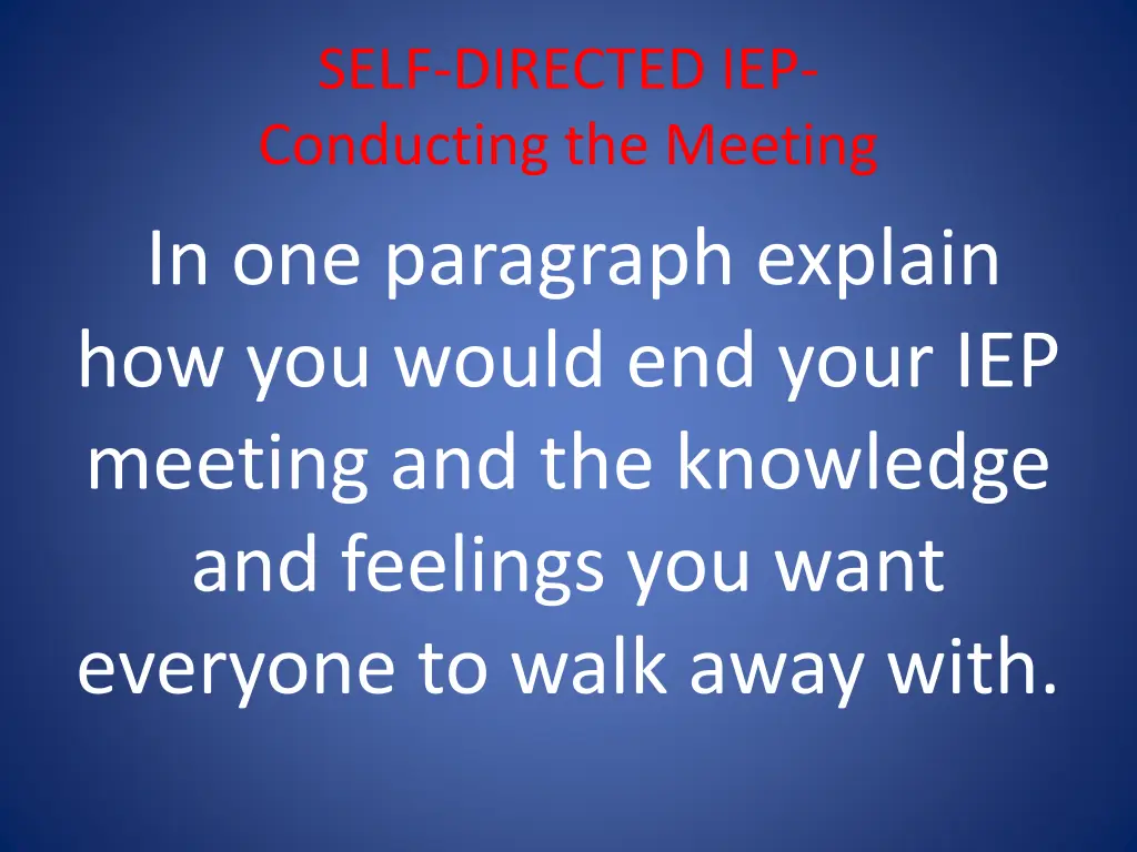 self directed iep conducting the meeting 2