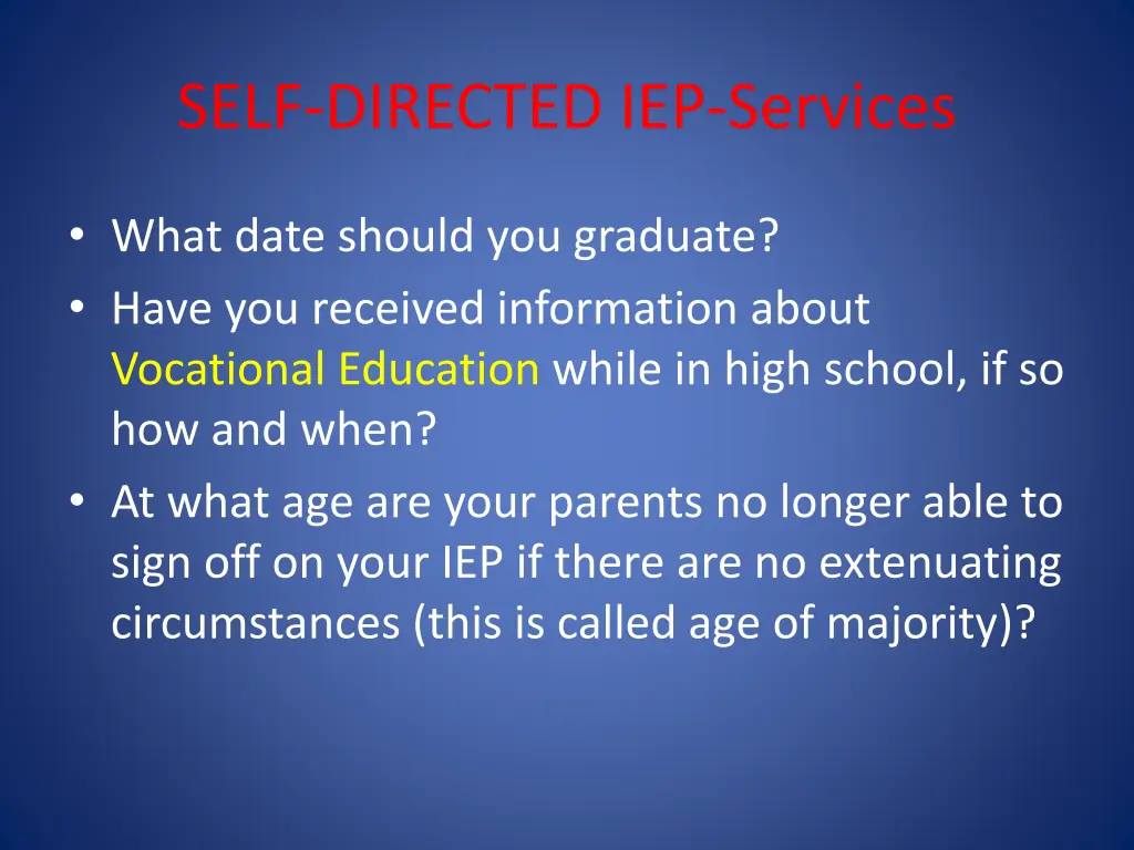 self directed iep services